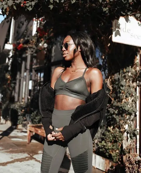 image by aloyogastores containing thigh, lingerie, abdomen, black hair, muscle