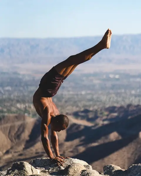 image by aloyoga containing sky, physical fitness, yoga, rock, vacation
