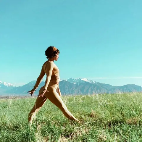 Photo shared by kenz ॐ | 🌞 yogo•skenz on April 25, 2020 tagging @aloyoga. Image may contain: one or more people, sky, mountain, outdoor and nature