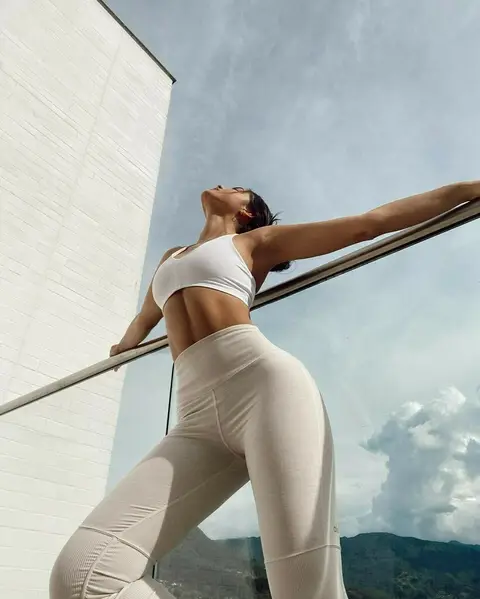 image by saraorrego containing Sportswear, Spandex, Leg, Shoulder, yoga pant