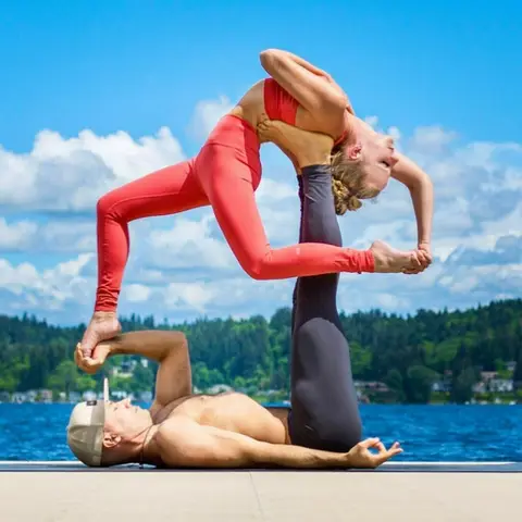 image by robinmartinyoga containing Physical fitness, Acrobatics, Leg, Flip (acrobatic), Balance