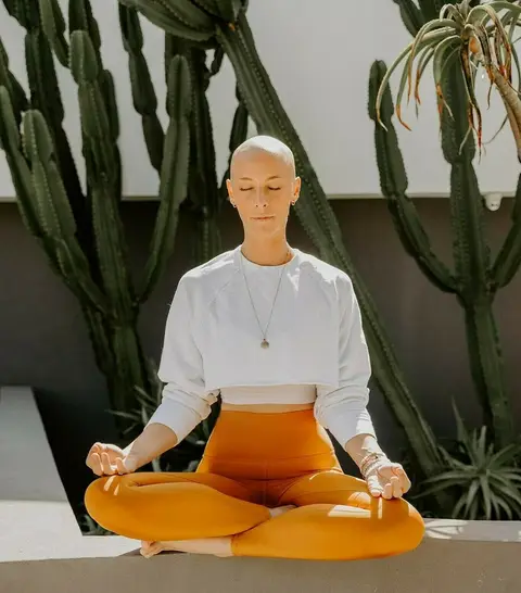 image by thecoppervessel containing Meditation, Sitting, Yellow, Physical fitness, Houseplant