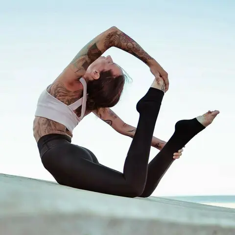 image by eleonorazampatti containing Physical fitness, Athletic dance move, Yoga, Arm, Leg