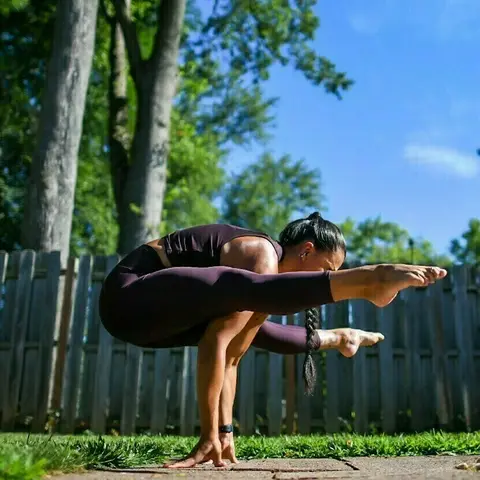 image by laurasykora containing Yoga, Physical fitness, Sportswear, Tree, Stretching