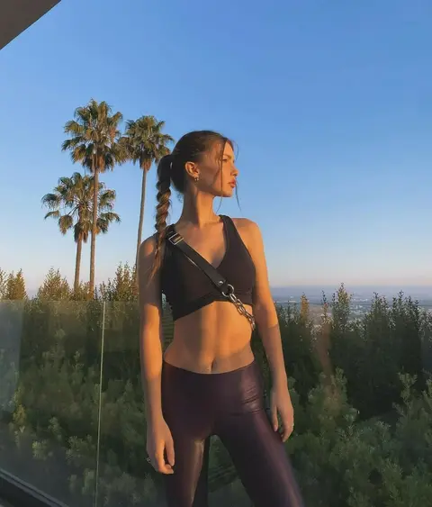 image by katelynbyrd containing Shoulder, Sports bra, Sky, Summer, Active pants