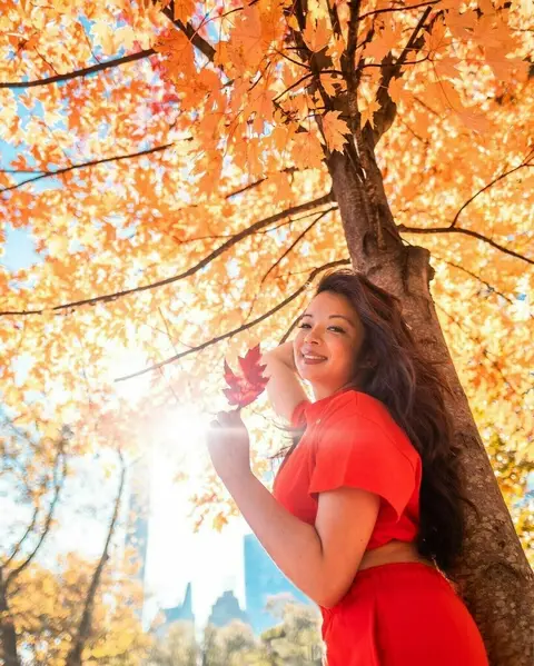 image by meliniseri containing People in nature, Tree, Photograph, Red, Leaf