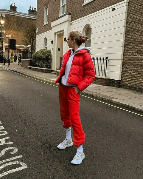 image by rosacrespo containing Red, Street fashion, Clothing, Fashion, Standing