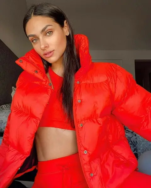image by rennotni containing Clothing, Red, Jacket, Outerwear, Beauty