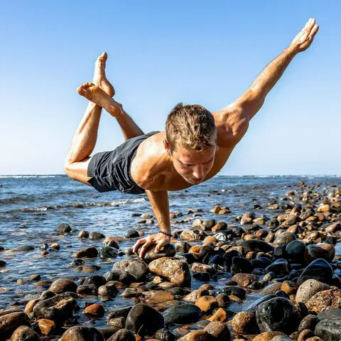 image by joshkrameryoga containing Arm, Physical fitness, Leg, Muscle, Balance