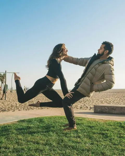 image by acrowithjon containing woman, man, yoga, person, couple