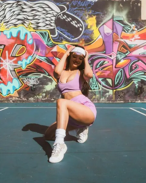image by meliniseri containing Shorts, Flash photography, Thigh, Pink, Graffiti