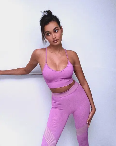 image by giizeleoliveira containing Hair, Arm, Stomach, Shoulder, yoga pant