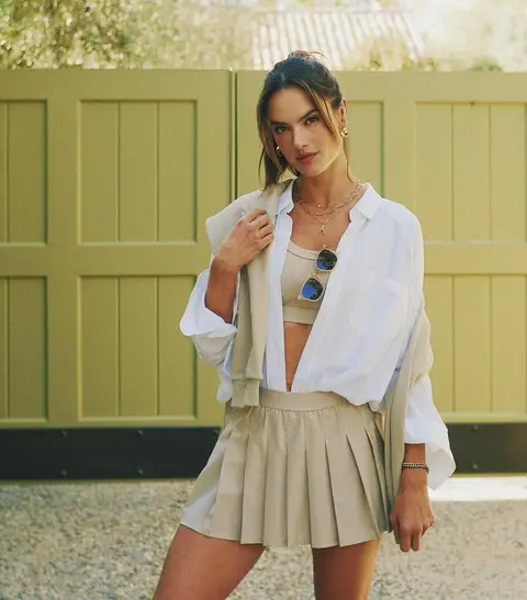image by alessandraambrosio containing Joint, Outerwear, Shoulder, White, Neck