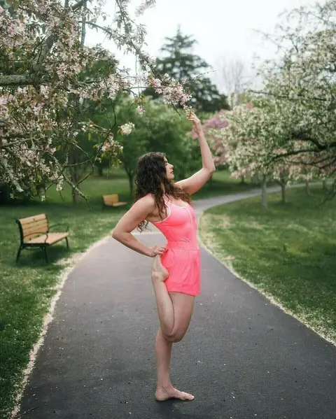 image by hollybentley_yoga containing Plant, Flower, Sky, Leg, People in nature