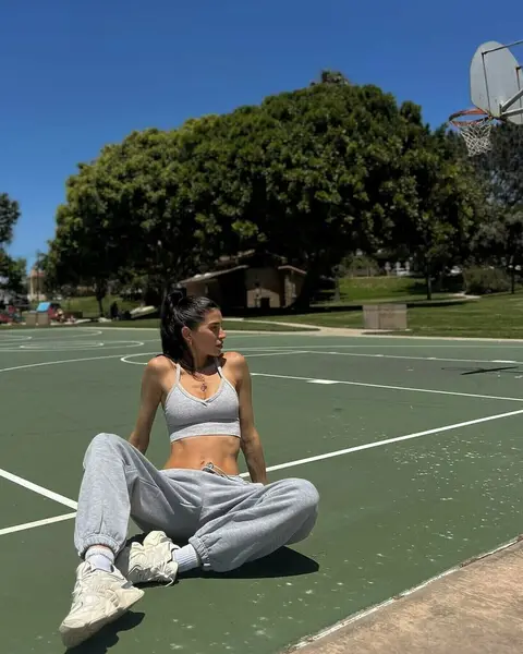 image by justtnic containing woman, sit, basketball court, court, floor