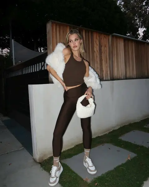 image by joycorrigan containing white, woman, shoe, legging, stand
