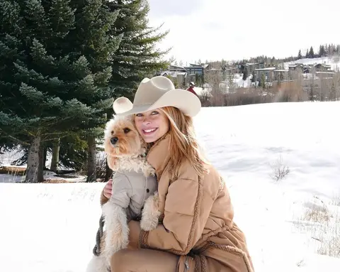 image by kimberleygarner containing dog, woman, snow, cowboy hat, catch