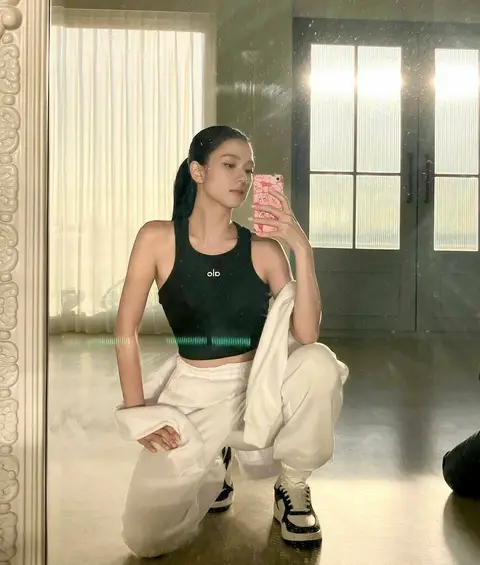 image by sooyaaa__ containing woman, girl, mirror, floor, catch