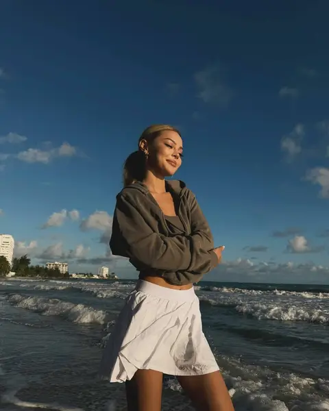 image by lilymaymac containing woman, beach, stand, sea, girl