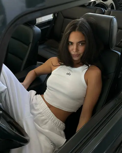 image by christinanadin containing woman, car, sit, white, girl