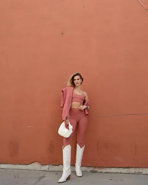 image by joycorrigan containing boot, pink, woman, wall, white