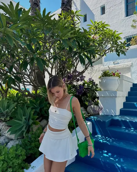 image by joycorrigan containing white, woman, dress, blue, stair