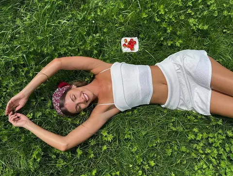 image by carmellarose containing woman, grass, lay, green, dress