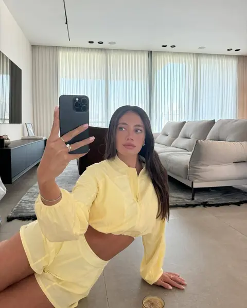image by reefneeman containing woman, take, yellow, selfie, dress