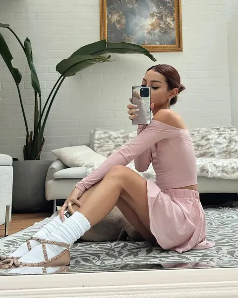 image by lilymaymac containing woman, dress, pink, take, sit