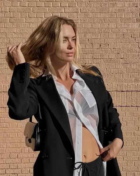 image by meganmayw containing woman, black, wall, white, suit