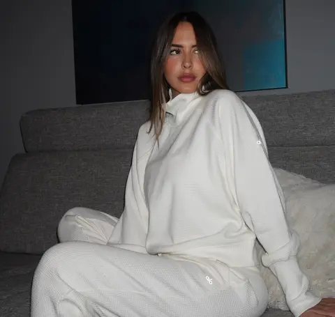 image by shadelima containing woman, sit, white, couch, sleepwear