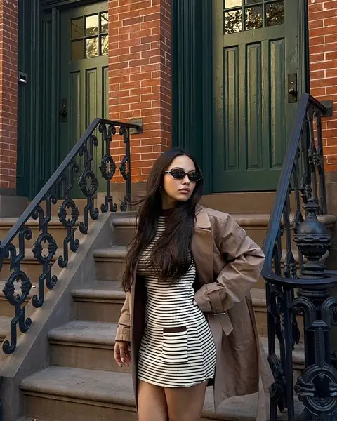 image by fiona.bl containing woman, stair, stand, dress, sunglasses