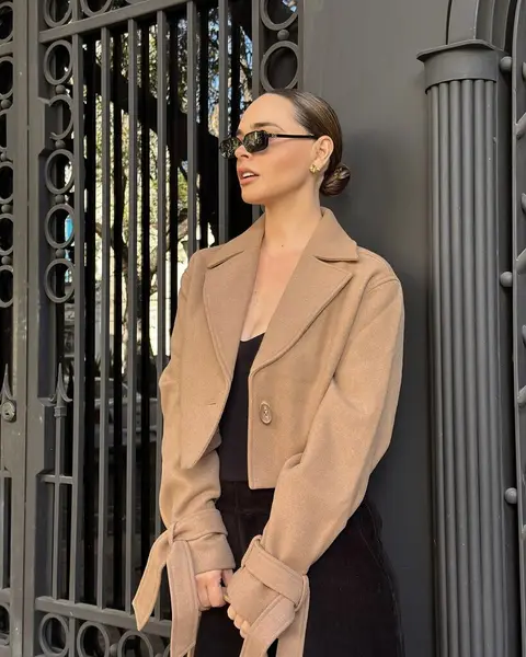 image by fabiolagdo containing woman, wear, coat, stand, black