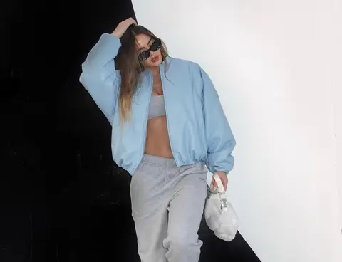 image by shadelima containing blue, woman, wear, sunglasses, jacket