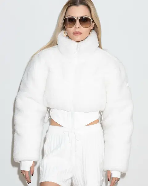 image by elizabethsulcer containing white, sunglasses, wear, coat, fur coat