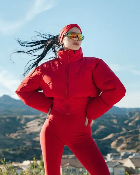 image by justtnic containing woman, red, jacket, wear, goggles