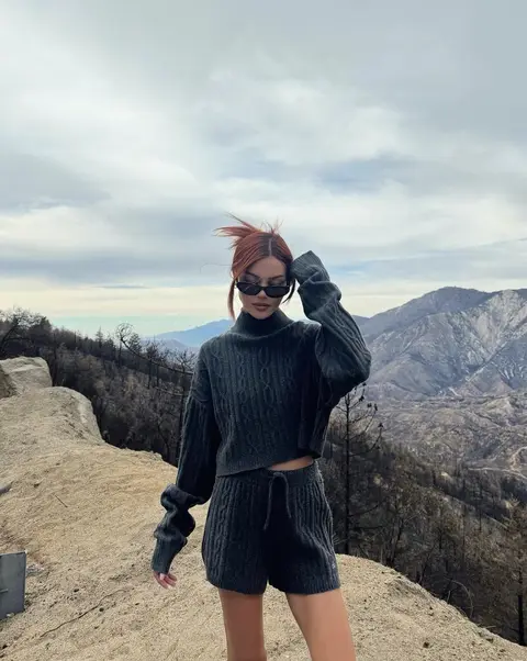 image by lilymaymac containing woman, stand, mountain, sweater, goggles
