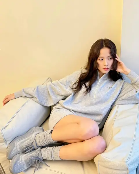 image by sooyaaa__ containing woman, sit, couch, girl, sock