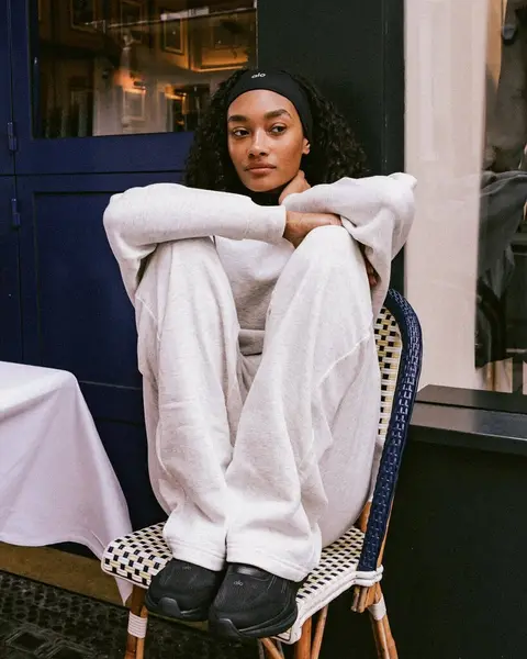 image by chey_maya containing sit, woman, chair, white, black