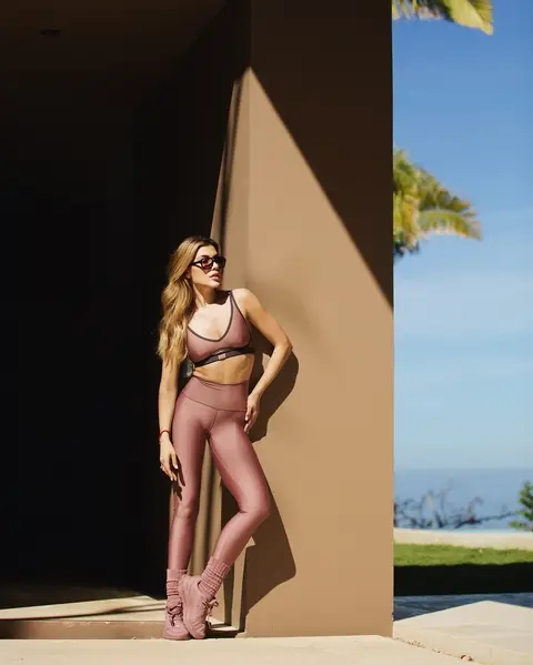 image by michellesalasb containing woman, pink, palm tree, stand, pose