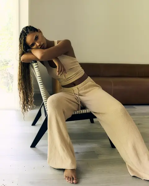 image by juliananalu containing woman, chair, sit, pose, pant