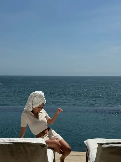 image by fiona.bl containing woman, sea, sit, water, towel