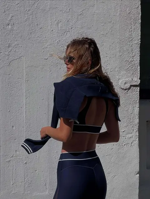 image by meganmayw containing woman, tight, legging, wear, blue
