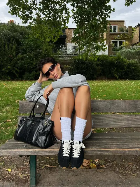 image by lissyroddyy containing sit, bench, woman, park bench, sunglasses