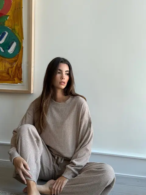 image by cindymello containing sit, woman, floor, sweater, drawing