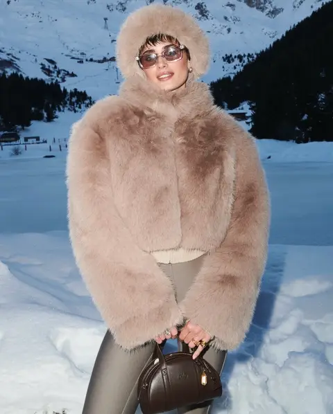 image by taylor_hill containing woman, snow, fur coat, wear, stand