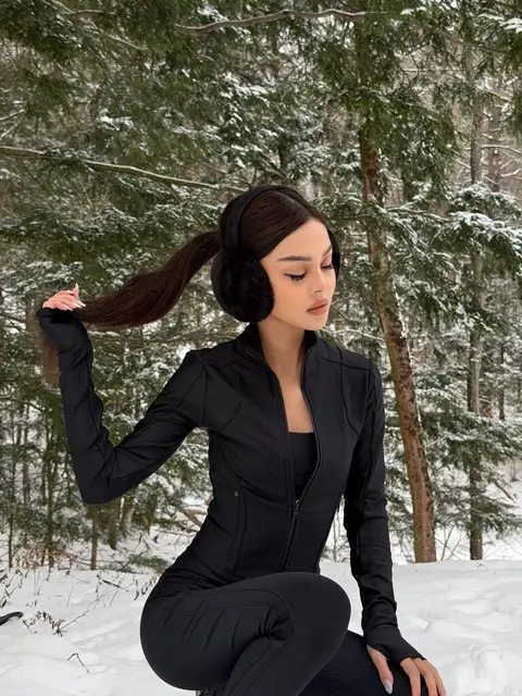 image by lilymaymac containing woman, snow, black, pose, beautiful