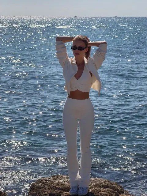 image by josefinevogt containing white, woman, stand, stone, sea