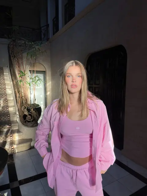 image by joycorrigan containing pink, woman, stand, girl, pose