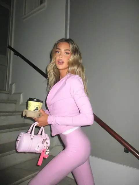 image by emilisindlev containing pink, woman, stair, pose, girl